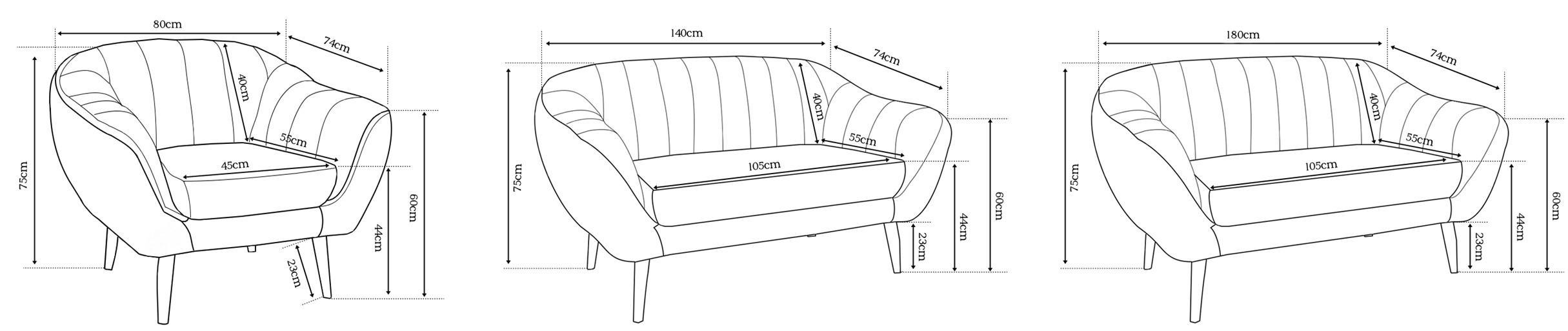 SOFA II + SOFA III + FOTEL