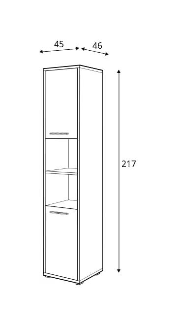 Bokhylle grå Concept Pro CP-08 